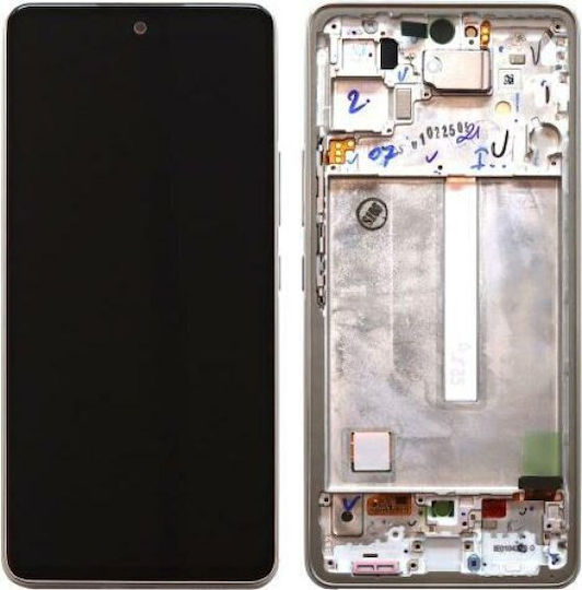 Samsung Οθόνη & Frontseite A536b mit Touch-Mechanismus für Samsung A536B Galaxy A53 5G (Weiß)