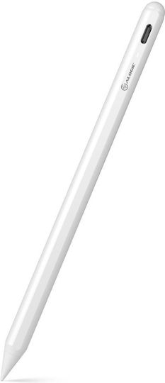 Alogic iPad Stylus Pen with Wireless Charging Digital with Palm Rejection for iPad in White color ALIPSW-WH