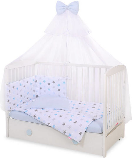 Bobono Set Kinderbettbezug Einzel mit Kissenbezug Gray And Blue 100x135cm
