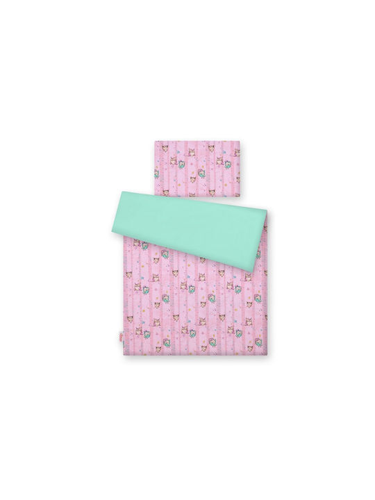 Bobono Kinderbettbezug Pink And Mint 90x120cm