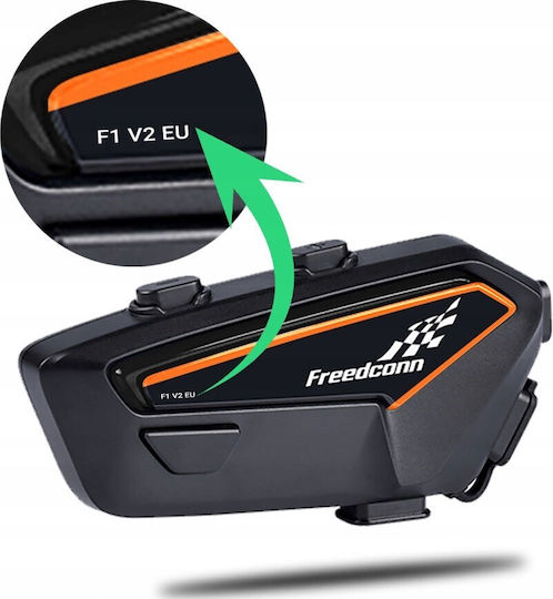 FreedConn F1 V2 EU Μονή Ενδοεπικοινωνία για Κράνος Μηχανής με Bluetooth