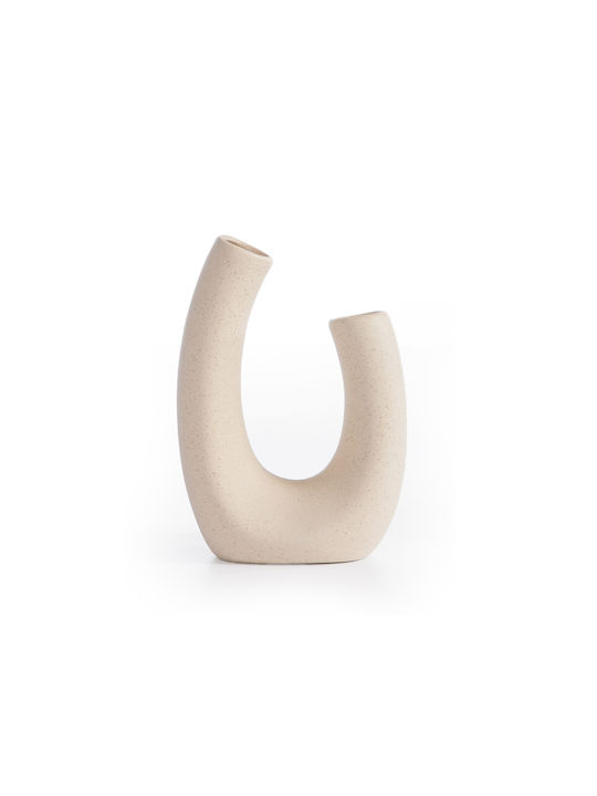 Nef-Nef Homeware Decorative Vase Ecru 15x6.5x20.5cm