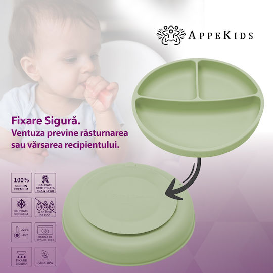 AppeKids Σετ Φαγητού από Σιλικόνη Πράσινο 5τμχ