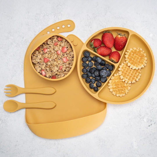 AppeKids Set Essgeschirr aus Silikon Beige 5Stück
