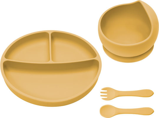 AppeKids Set Essgeschirr aus Silikon Beige 4Stück