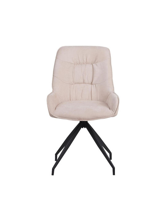 Kadeira Dining Room Fabric Armchair Beige 57.5x51x89cm
