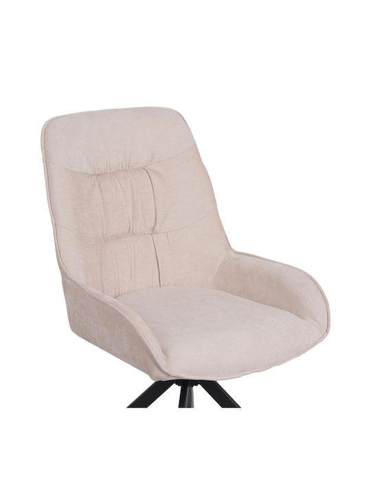 Kadeira Dining Room Fabric Armchair Beige 57.5x51x89cm