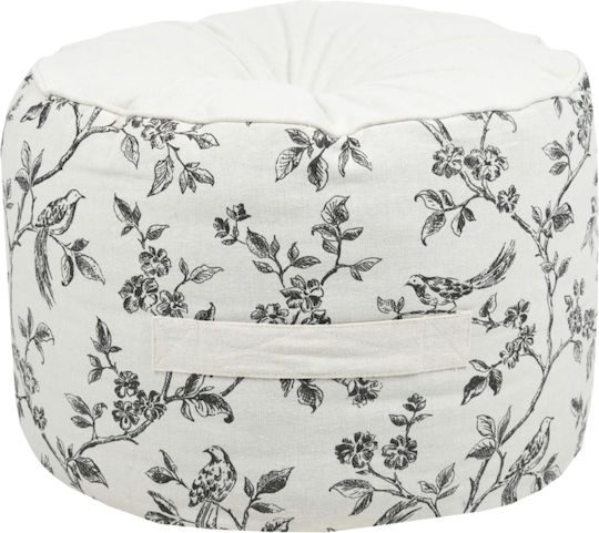 Πουφ Φ40x30 S-f Clarine Off White C8d445001 Φ40x30