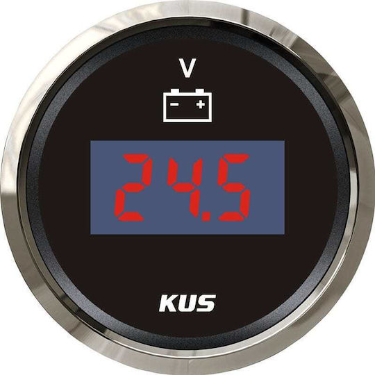 Eval Kus Spannungsmessgerät Boot Digitales Spannungsmessgerät 8-32V Edelstahl Schwarz