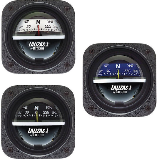 Lalizas V-537 Boat Compass Compass for Flush Mount Black Card-Black Dial