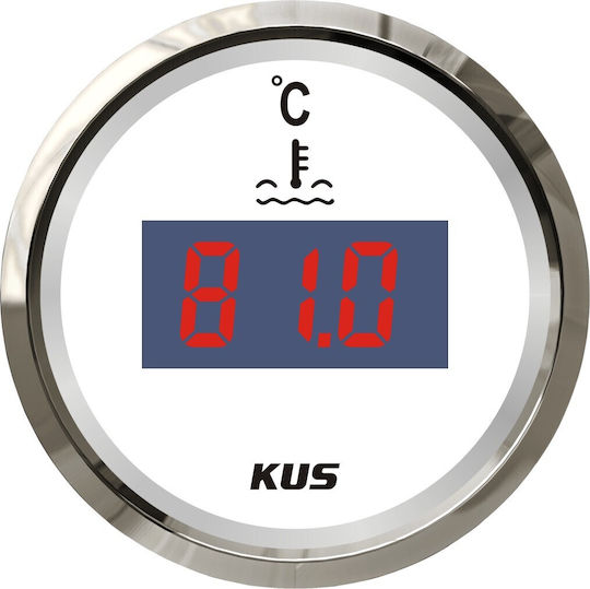 Eval Bootswassertemperaturmessgerät Edelstahl-Digital-Wassertemperaturanzeige Weiß