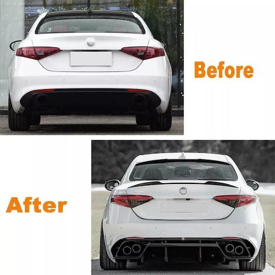 Kofferraumspoiler Alfa Romeo Giulia 2018+ Quadrifoglio Look V2 Stil Glänzend Schwarz ABS Kunststoff
