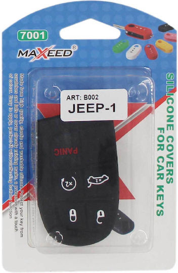 Silicone Car Key Cover Case Type-1 with 5 Buttons for Jeep Black NG-