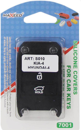 Silicone Car Key Cover Case Type-4 with 3 Buttons for Hyundai / Kia Black NG-