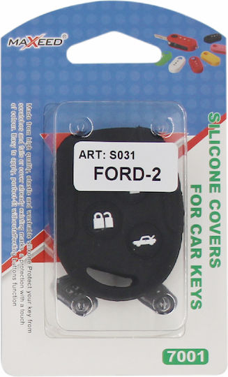 Husă Cheie Type-2 din Silicon cu 3 Butoane pentru Ford în Culoarea Negru