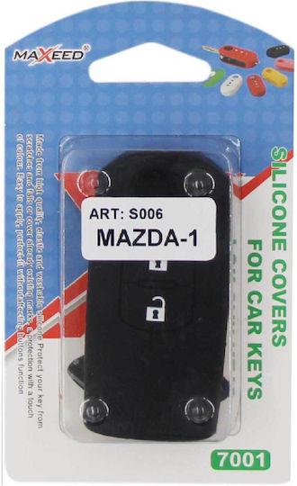 Silicone Car Key Cover Case Type-1 with 2 Buttons for Mazda Black NG-