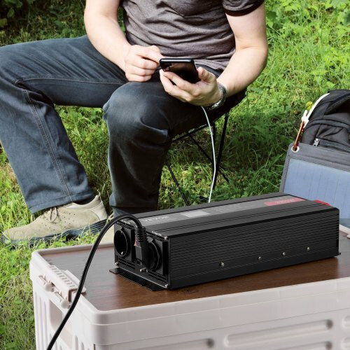 Vevor Inverter Αυτοκινήτου Καθαρού Ημιτόνου 2000W για Μετατροπή 12V DC σε 220V AC
