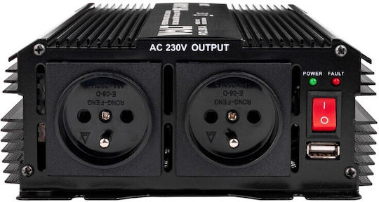 Volt Polska Inverter Αυτοκινήτου Τροποποιημένου Ημιτόνου 3400W για Μετατροπή 12V DC σε 230V AC
