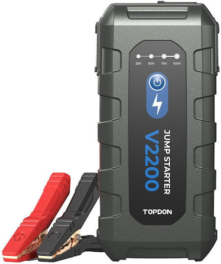Topdon V2200 Φορητός Εκκινητής Μπαταρίας Αυτοκινήτου με Power Bank / USB / Φακό