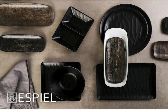 Espiel Black Wood Serving Platter Rectangular Black 20.5x8.5cm