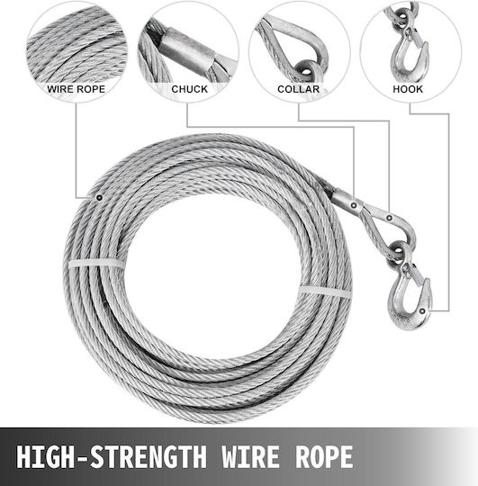 Vevor 1600 Kg Horizontal Manual Winch 25 M Cable Length Steel Cable