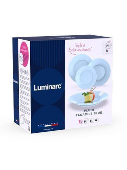 Luminarc Blue Porcelain Dinnerware Set 18pcs