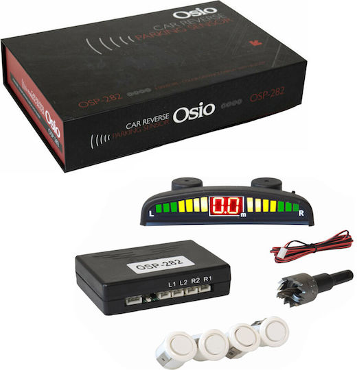 Osio Car Parking System Car Parking System with Screen / Buzzer and 4 Sensors with Screen / Buzzer and 4 Sensors 18mm in White Color