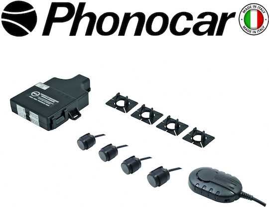 Phonocar Σύστημα Παρκαρίσματος Αυτοκινήτου με Buzzer και 4 Αισθητήρες σε Μαύρο Χρώμα
