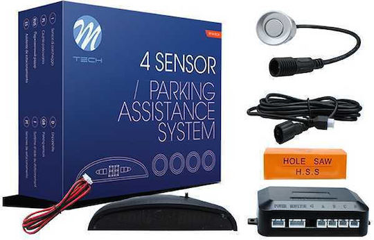 M-Tech Auto-Parksystem mit Bildschirm und 4 Sensoren 21.5mm in Silber Farbe