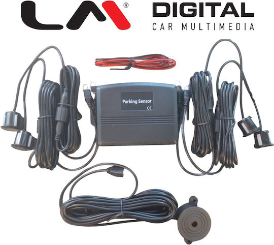 LM Digital Car Parking System with Buzzer and 2 Sensors 22mm in Black Color