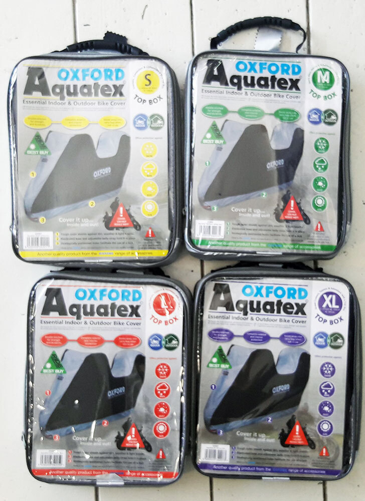 Oxford Aquatex Waterproof Motorcycle Cover Small Size - Silver Outdoor Cover With Straps, Elastic Hem, Breathable