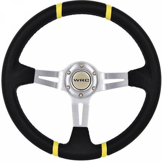 Autoline Car Steering Wheel with 35cm Diameter Yellow/Yellow
