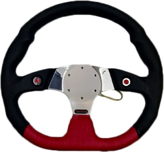 Simoni Racing Autolenkrad Χ2 Competition Leder Drei-Speichen Rot/Schwarz