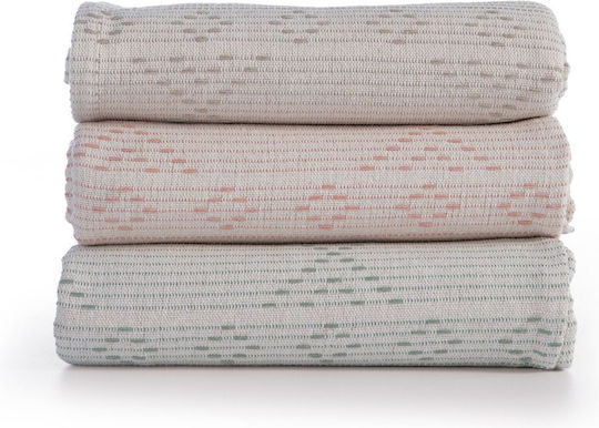 Nef-Nef Homeware Resan Τριθέσιου Καναπέ Π180xΜ300cm Peach