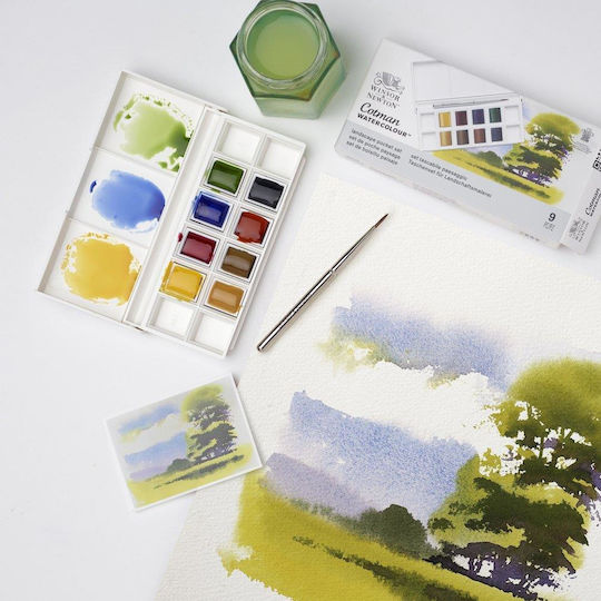 Winsor & Newton Cotman Акварел Многоцветен с Четка