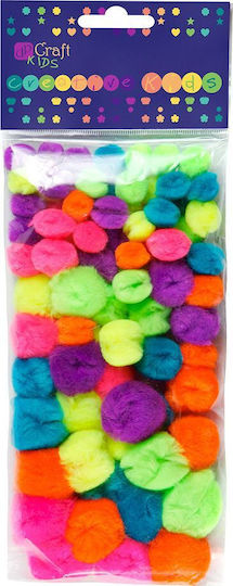Acrylic Pom Poms Assortment Neon Mix 78 Pieces