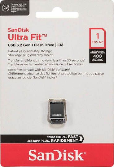 Sandisk Ultra Fit 1.0TB USB 3.1 Stick Μαύρο