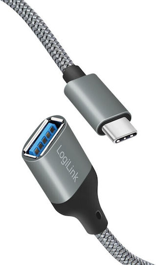 LogiLink Μετατροπέας USB-C male σε USB-C female Γκρι 1τμχ GM-246492