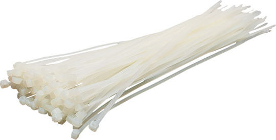 Plastik Kabelbinder 400mmx4.8mm in Weiß Farbe (100 Stück) TO-MT-2683