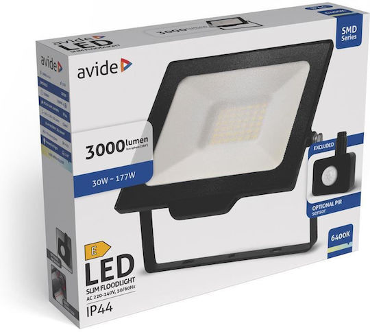 Avide Waterproof LED Floodlight 30W Cold White 6400K IP44