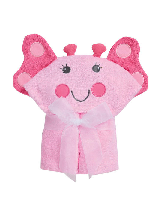Das Home Baby Poncho Bathrobe Hooded 4946 Pink 70x90cm