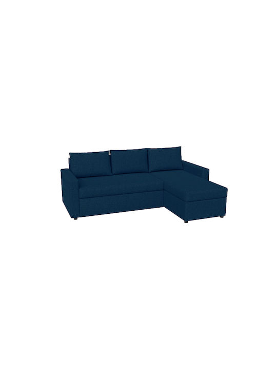 Concept Colțar Canapea Pat cu Unghi Reversibil și Spațiu de Depozitare Albastru 218x153x80 cm