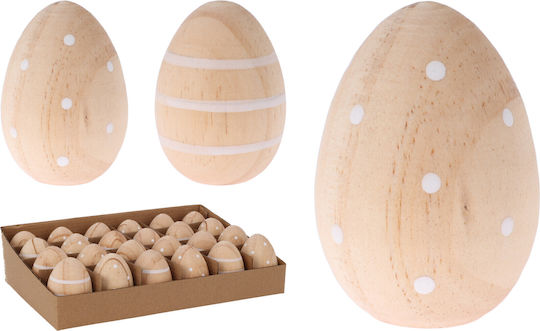 Easter Wooden Polka Dot Decorative Egg 4x4x5.5cm