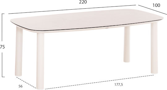 Dosun Τραπεζαρίας Κρεμ 220x100x75εκ. Dosun Τραπεζαρίας Κρεμ 220x100x75εκ.
