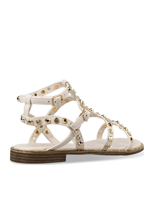 Women's Flat Sandals in White Color