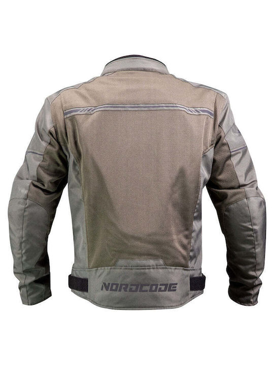 Nordcode Aero-R II Oversize Sommer Herren Motorradjacke Olive Grey