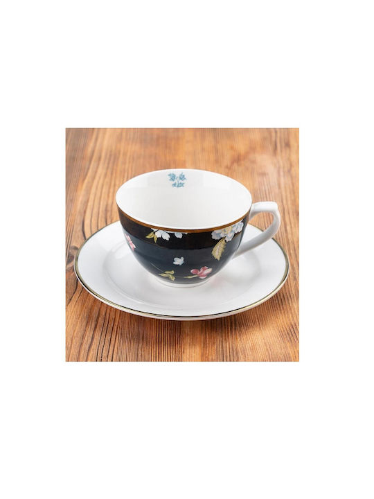 Laura Ashley Pinstripe Heritage Cup Cappuccino Porcelain Cobblestone 260ml