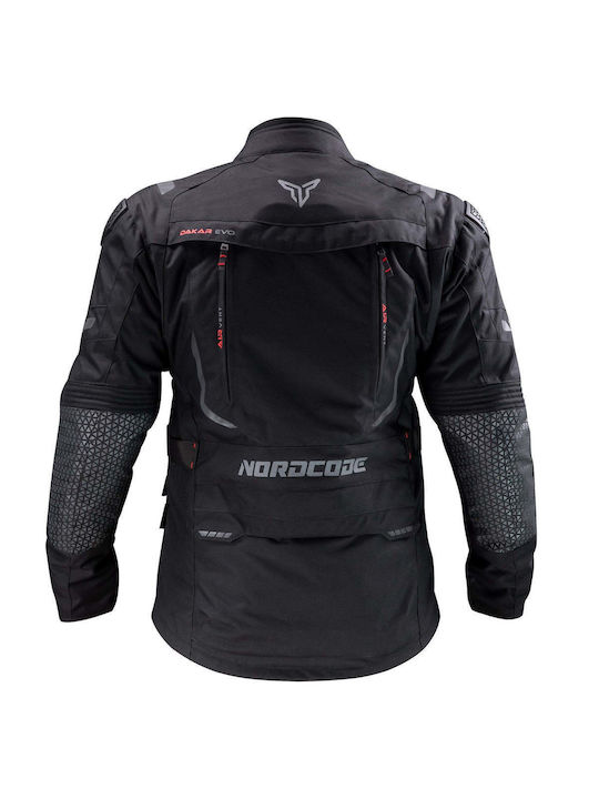Nordcode Dakar Evo II Oversize Bărbătesc Geacă de motocicletă 4 Sezoane Waterproof Negru