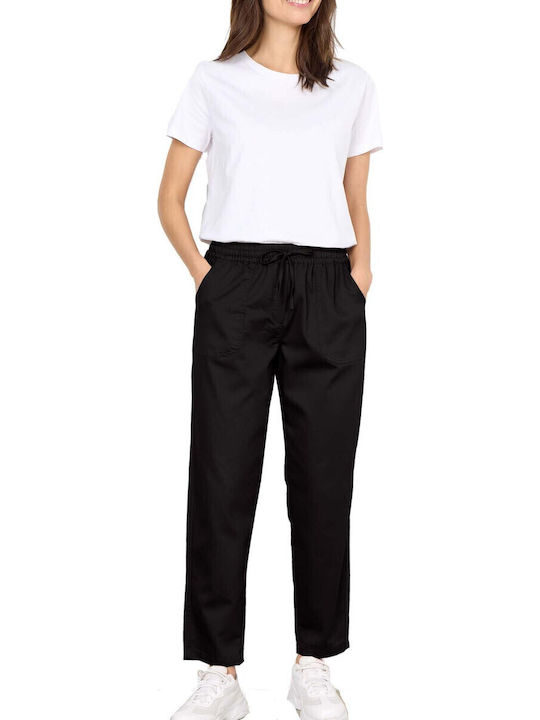 Soya Concept Women's Fabric Palazzo Pants with Elastic Black