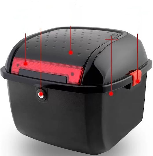 Mizoo Motorcycle Top Case 25lt Black